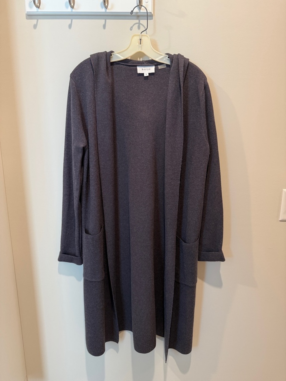 Koryo Hooded Long Cardigan Sweater - Charcoal
